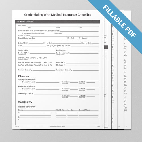 Credentialing With Medical Insurance Checklist