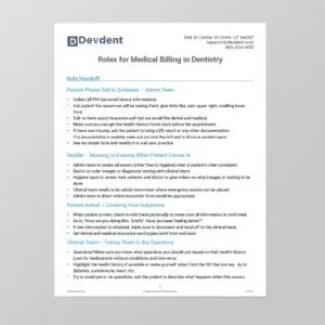 Roles For Medical Billing In Dentistry